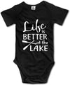 Pengshiliu Life Is Better At The Lake Baby Climbing Long Sleeve Onesie 0-6 Month Black