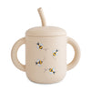 mushie 100% Silicone Training Cup & Straw for Toddlers | 6 Months+ (Bees)