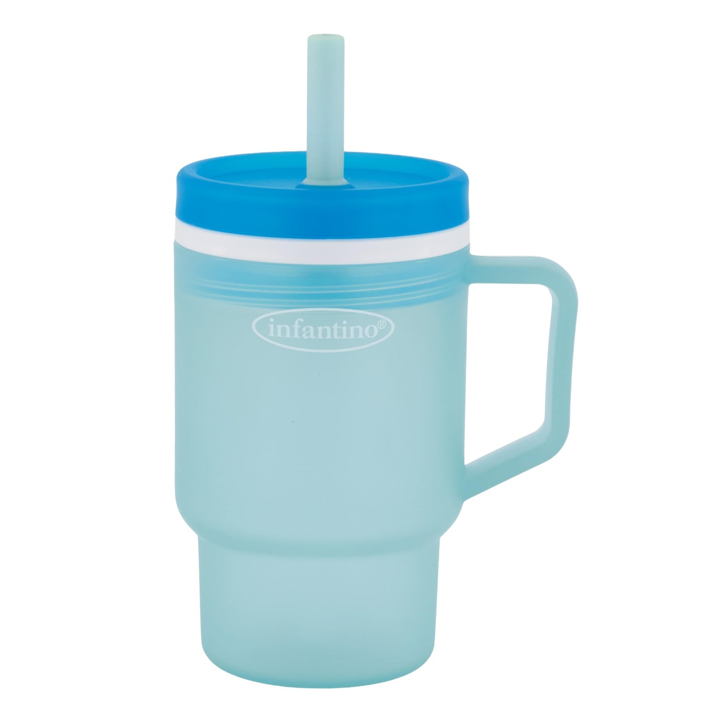 Infantino My 1st Tumbler, Durable Plastic Sippy Cup with Silicone Leak-Resistant Straw & Handle, for On-the-Go, BPA-Free Transit
