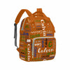 Customize Backpack, Personalized Name Text Orange Diapering Bag Backpack Nappy Baby Bags Casual Daypack Travel Shoulder Bag For