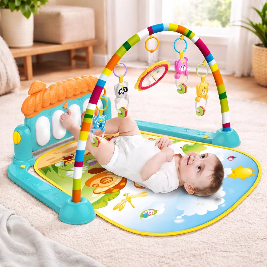 MiniExplorer Play Mat for Babies 012 Months | Play Gym for Babies 012 Months with Kick & Play Piano | Baby Play Mat 02 Years