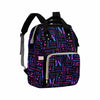 Artsadd Custom Monogram Diaper Back Pack With Thermal Pockets, Gradient Purple Glitter Travel Backpack Customized Baby Bags With