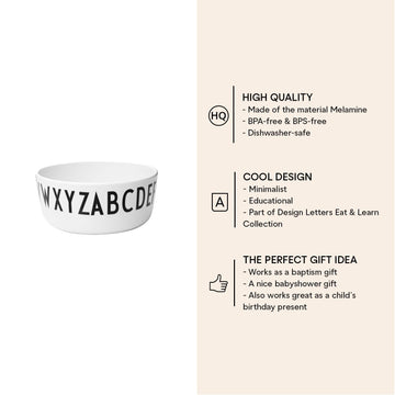 Design Letters Melamine Bowls For Kids, Baby | Baby Bowl For Breakfast & Snacks | Toddler Bowls Bpa/Bps Free | Kids Bowl Dishwas