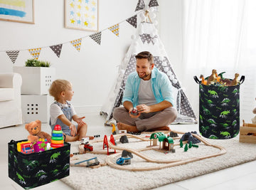 Essme Rectangular Dinosaur Basket,Dinosaur Bins For Boys With Handles For Boys Room Decor,Kids Basket For Kids,Gift Basket.(Dino