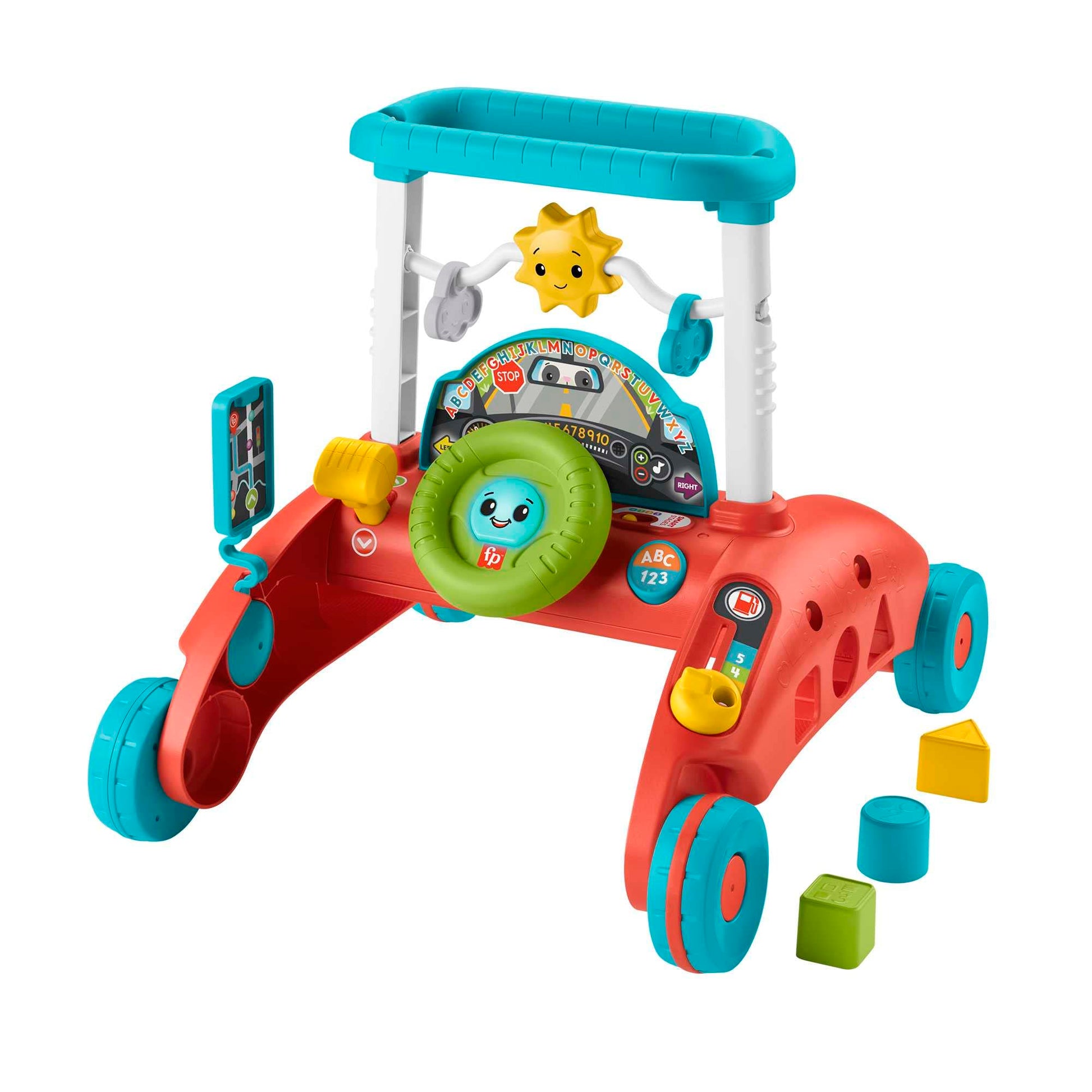 Fisher-Price 2-Sided Steady Speed Walker, Car-Themed Baby Walker With 2 Sides Of Interactive Activities And Learning Songs And S