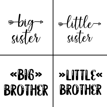 The Crafty Engineer Big Sister Big Brother Kids Water Bottle, Engraved Design With Flip Top Lid (Purple)