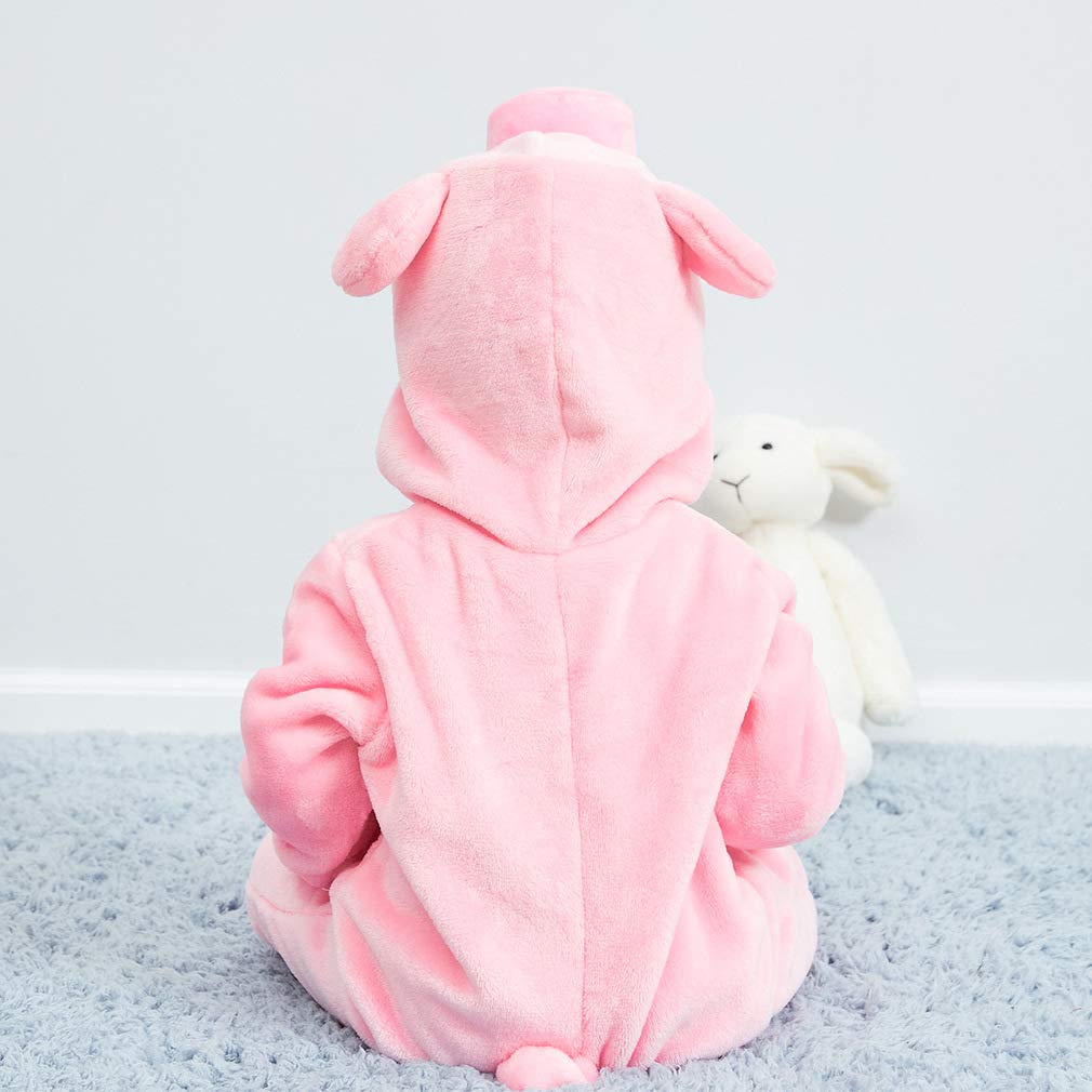 Qzerplay Unisex Kids Baby Pig Cosplay Halloween Costumes Cartoon Outfit Hooded Homewear 70