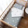 Toddler Bed Bedding Set ,100% Cotton Unisex Crib Bedding Set for Boys Girls,3Pcs Include Duver Cover,Pillowcase ,Fitted Sheet, N