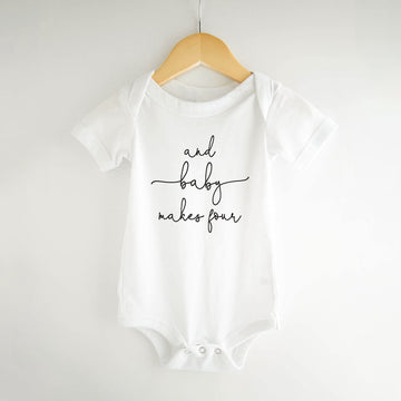 Bump And Beyond Designs Baby-Boys Announcement Gift Leotard For Family Of Four White, 0-3 Months