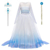 Lzh Little Girls Dress Princess Fancy Halloween Cosplay Costume Outfits Pants Long Sleeve Dress Up+Accessories Light Blue