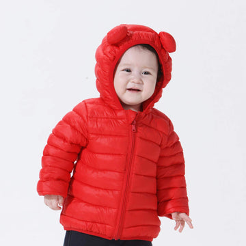 Cecorc Winter Coats For Kids With Hoods Light Puffer Jacket For Girls, Boys | Baby, Infants, Toddlers, 6-12 Months,Red