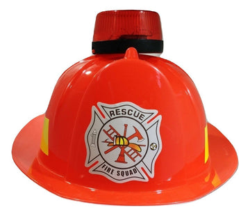 Nicky Bigs Novelties Fireman Helmet With Siren Light And Sounds - Red, One Size, Plastic, For Firefighter Costume, Teens, Hallow