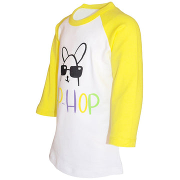 Unique Baby Unisex Raglan Hip Hop Easter Bunny Shirt (5T) Gray