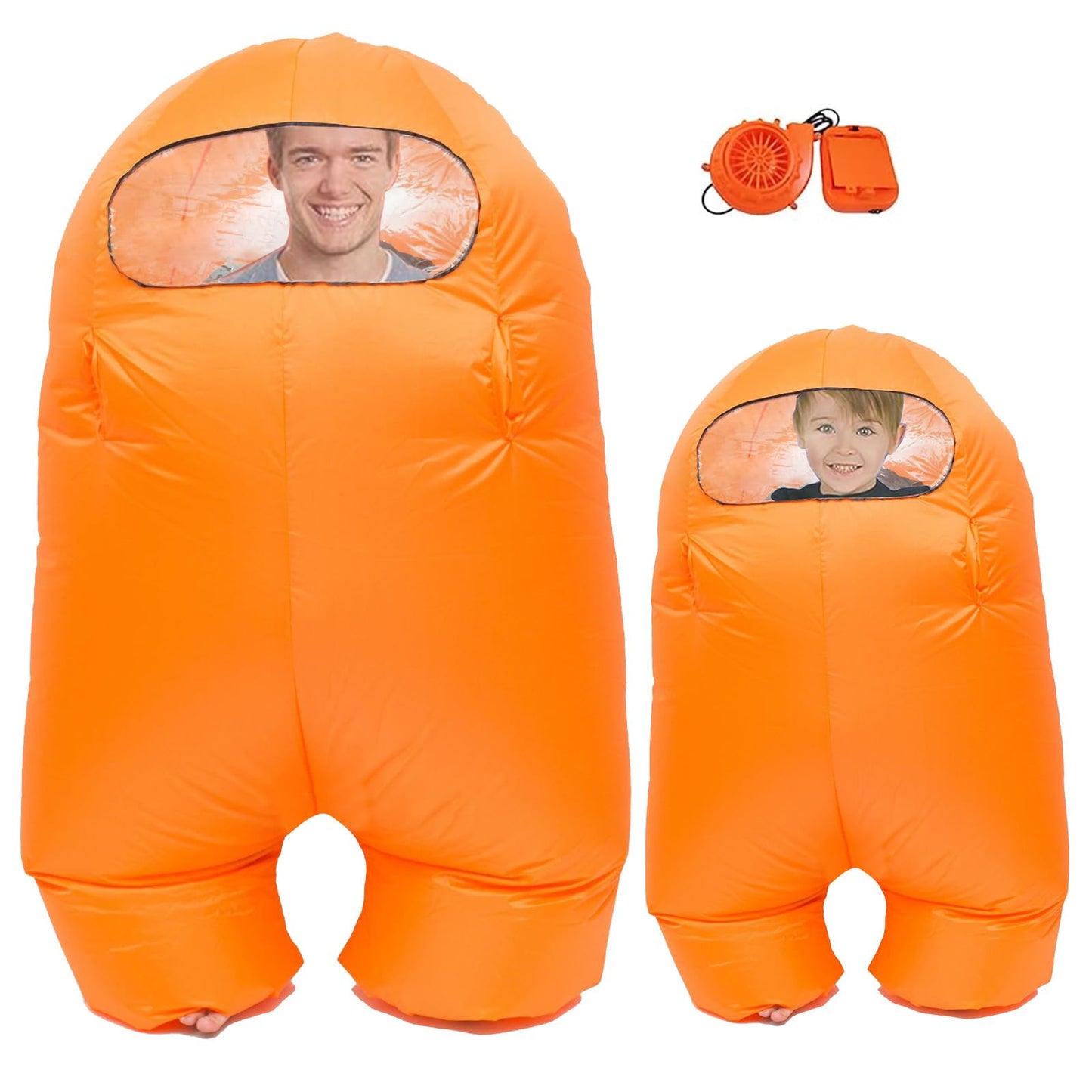 Fanfx Inflatable Astronaut Space Costume Inflatable Costume Full Body Suit Halloween Cosplay Costumes (Orange, Child)