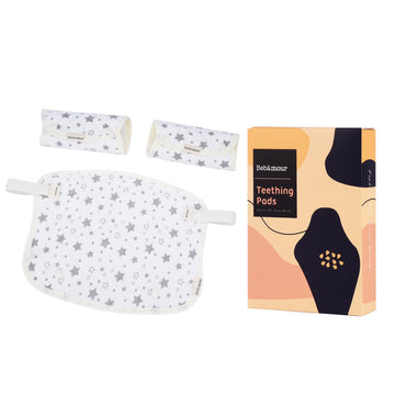 Bebamour Drool And Teething Reversible Cotton Pad For All Carry Positions Baby Carrier White Drool Bib For Boys & Girls(Light Gr