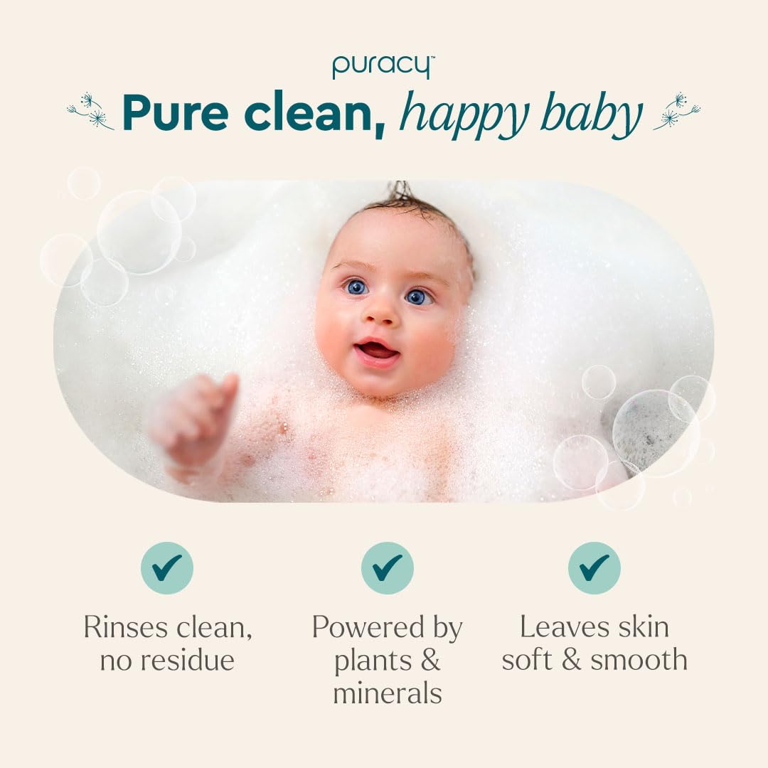 Puracy Baby Shampoo & Body Wash For Children - Pure Ingredients With 12 Fruit & Vegetable Extracts For Silky Smooth Skin, Gentle