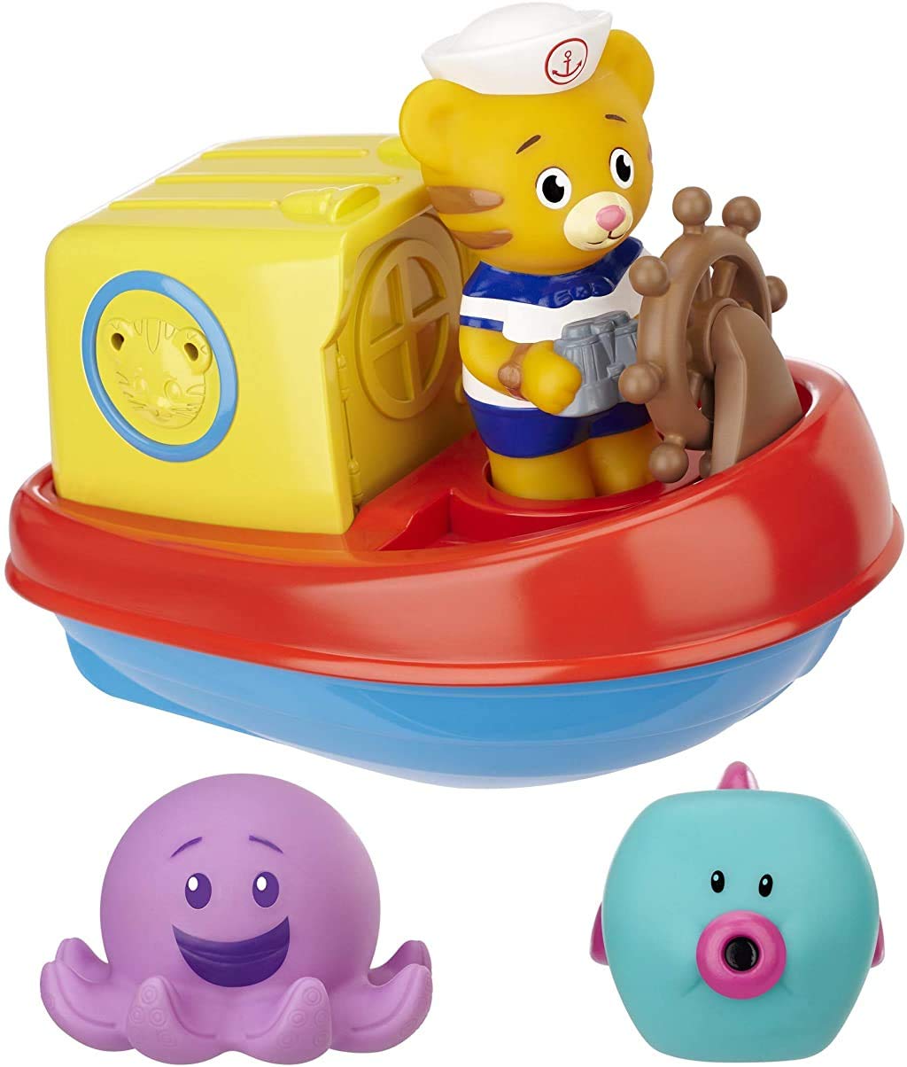 Daniel Tigers Neighborhood Baby Bath Tub Toy Daniels Bathtub Voyage Adventure, 6 Piece Set - Perfect for Baby/Toddler Boys and