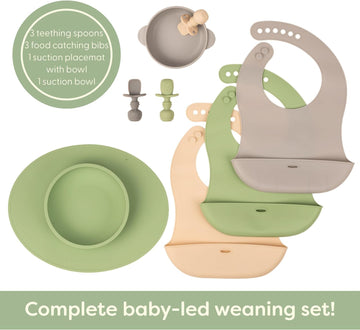 Upward Baby Led Weaning Supplies, Silicone Baby Feeding Set, Baby Feeding Essentials, Baby Led Weaning Set, Baby Eating Essentia