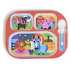 French Bull 11' Kids Everyday Tray - Divided Tray And Spoon Set, Farm Animals (74411)