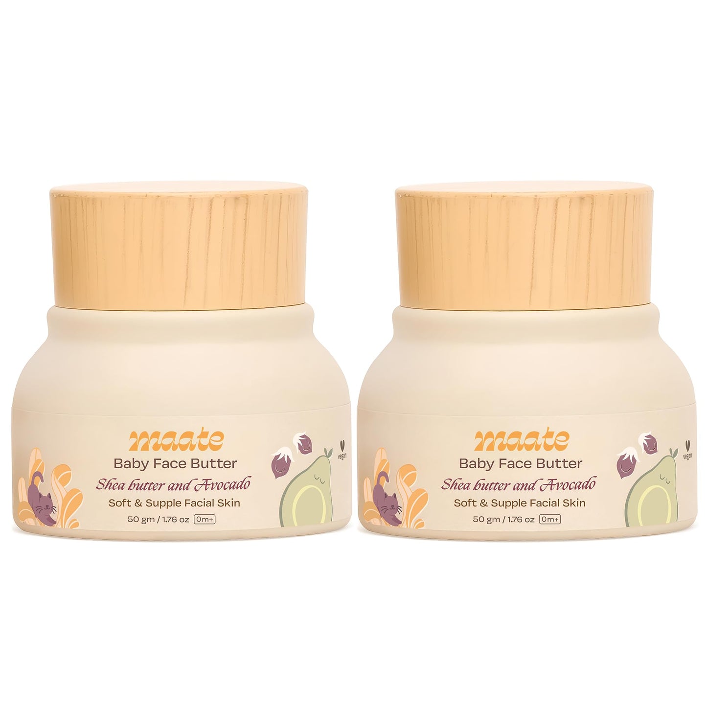 Maate Baby Face Butter 50 Gm (Pack Of 2) | With Shea Butter & Avocado | Soft, Nourished & Supple Facial Skin | Light & Quick Abs