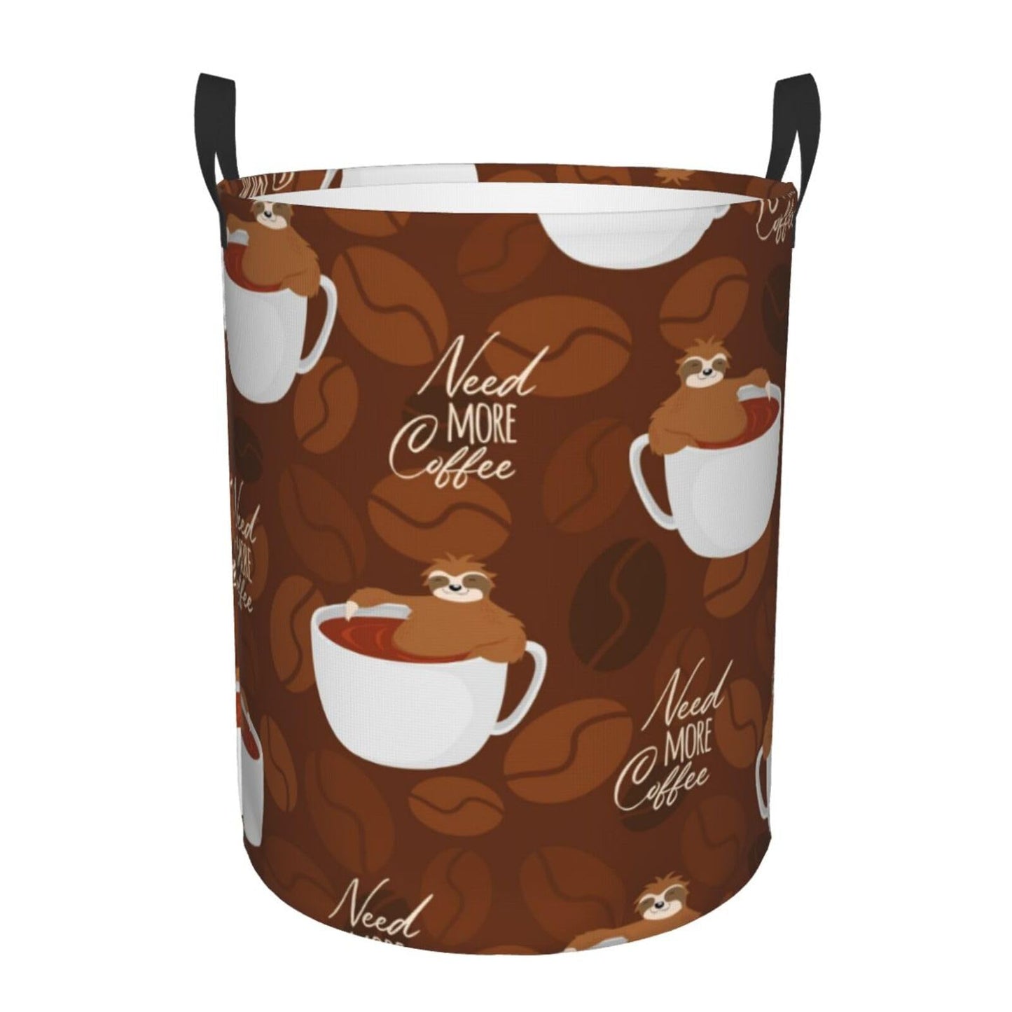 Pevtufa Sloths Need More Coffee Foldable Laundry Basket Organizer,Fabric Clothes Toy Storage Basket Nursery Hamper Storage Bin F