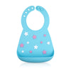 Nuby 3D Soft Silicone Baby Bib With Scoop - Silicone Bib For Toddlers And Babies 6+ Months - Stars