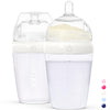 Inttero 9Oz Baby Bottle Formula Dispenser Consistent Flow Anti-Colic Baby Bottles - 2 Pack/Medium Flow (Stylish White) - Everyda