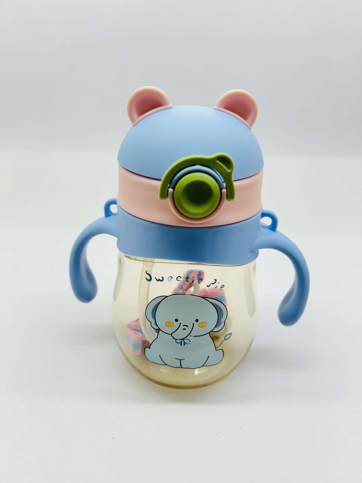 Sweetie Pie Kids Sippy Cup with Straw, Dual Handles, Blue