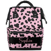 Personalized Baby Boys Diaper Backpack Waterproof Nappy Backpack for Mom Dad Gifts Stroller Nappy Bag 11x7x15.7 inches Pink