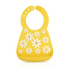 Nuby 3D Soft Silicone Baby Bib With Scoop - Silicone Bib For Toddlers And Babies 6+ Months - Yellow Daisy