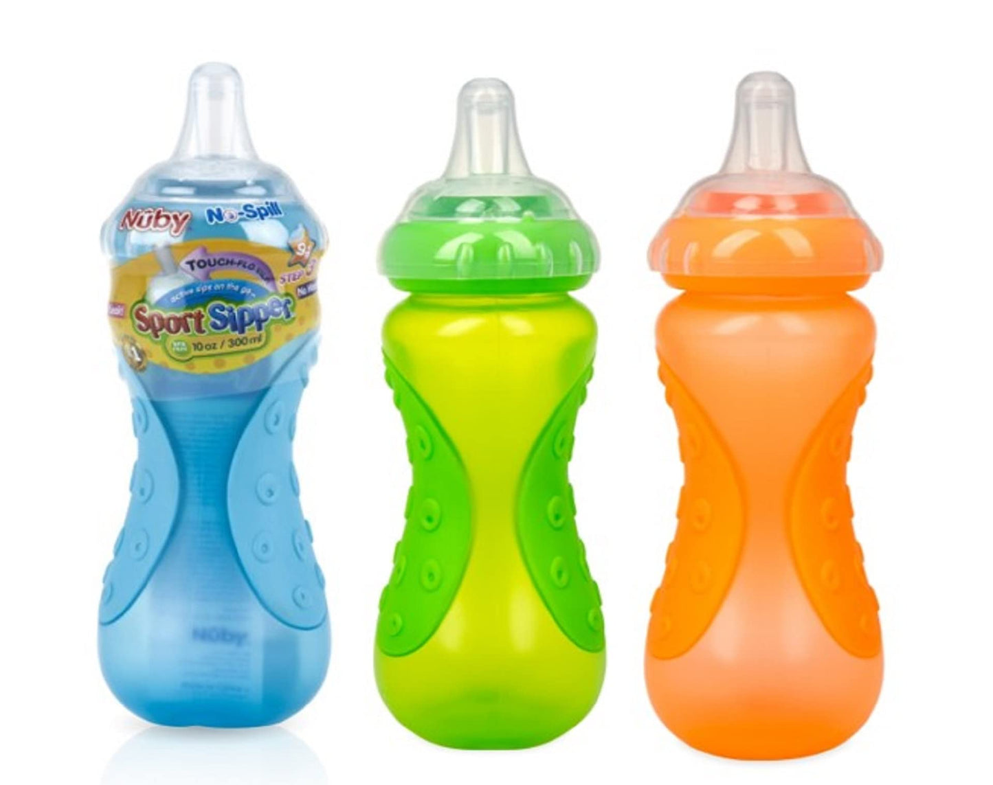Nuby No Spill Sports Sipper Cup (Blue/Green/Orange)