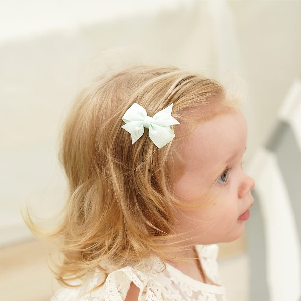 40Pcs 2 Inch Baby Hair Bows Clips For Girls Grosgrain Ribbon Fully Lined Infant Hair Clips Accessories For Baby Girls Newborns T