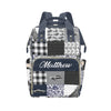 Noverbibi Customized Car Blue Mummy Bag Custom Nursing Bags with Name Tote Bag Personalized Diaper Bag Backpack Gift for New Dad