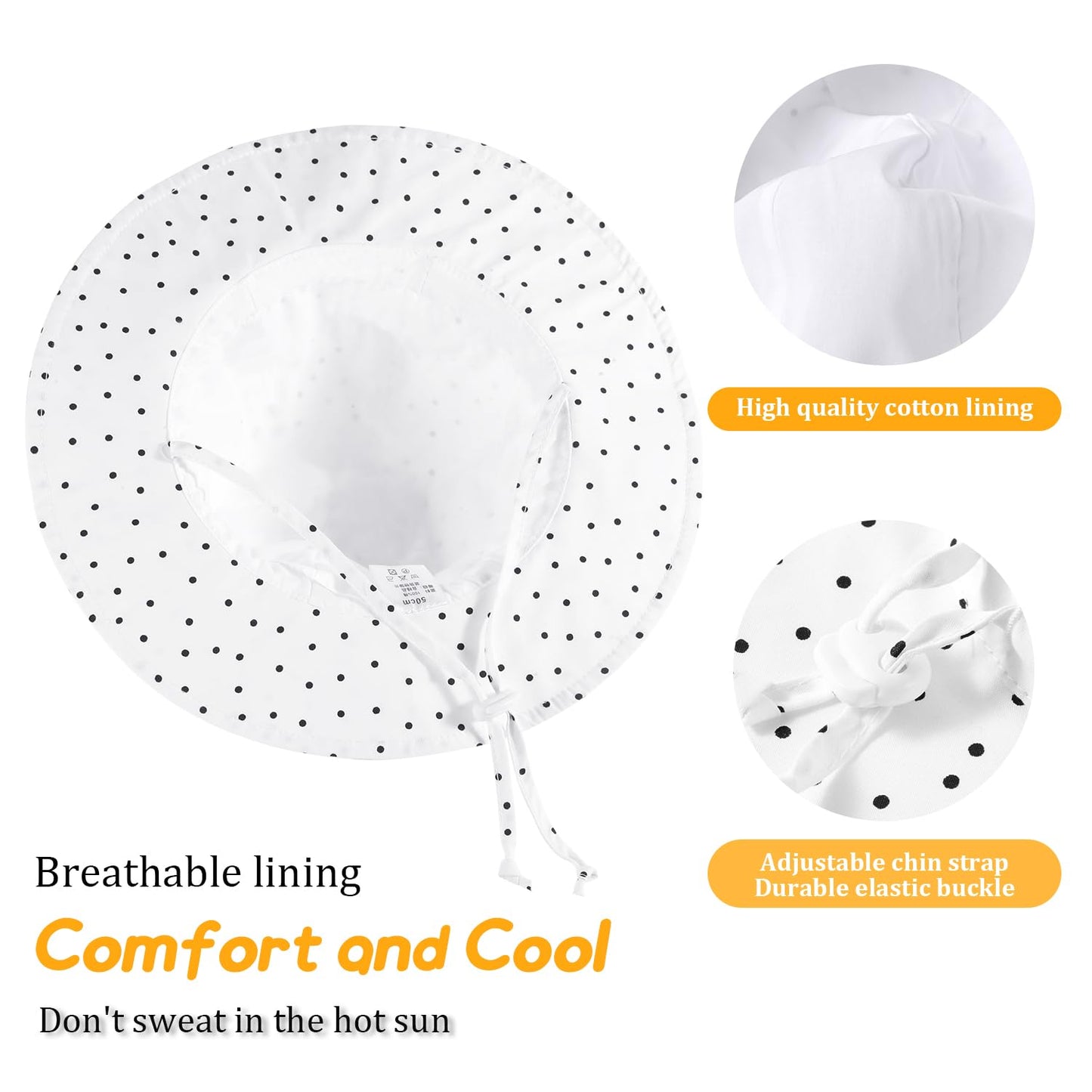 Baby Girl Sun Hat With Upf 50+ Outdoor Adjustable Toddler Beach Hat With Wide Brim Bucket Hats For Kids 2-4 Years