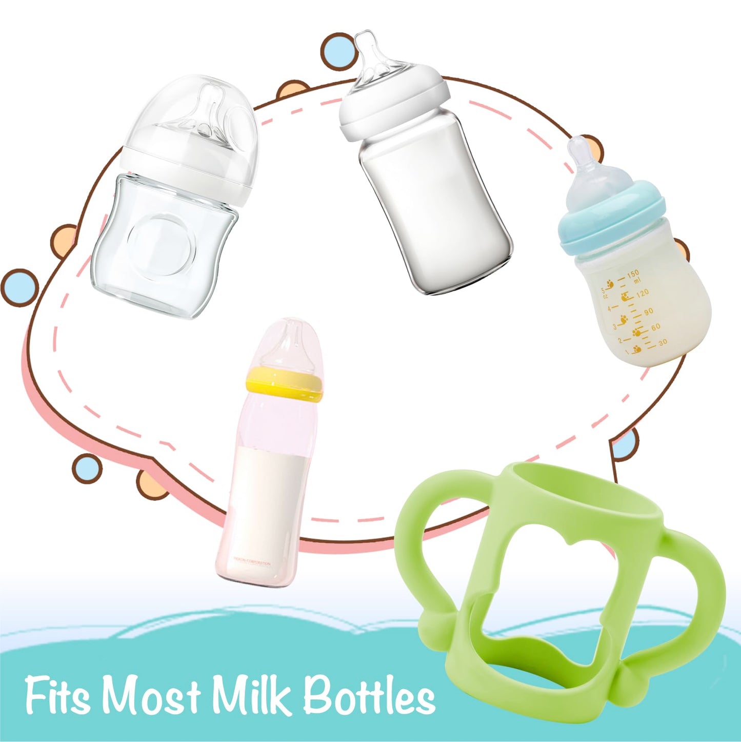 Vanpet Baby Bottle Handles For Avent Natural Baby Bottle, Easy-Grip Transitional Sippy Cup Handles, Compatible With Philips Aven