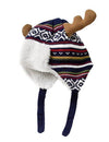 Home Prefer Baby Toddler Boys Winter Hats Warm Cotton Knitted Skull Caps With Earflaps Elk Horns Winter Hat Xl Blue
