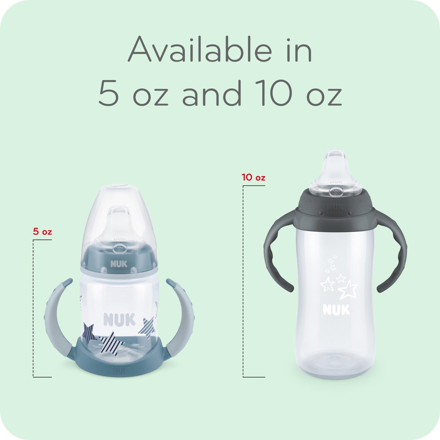 Nuk Learner Cup, 10 Oz, 2 Pack, 8+ Months - Bpa Free, Spill Proof Sippy Cup