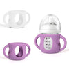 Audrwall Silicone Sleeves For Avent Natural Glass Baby Bottles, Bpa Free, Anti Breakage Baby Bottle Holder (Purple + White, 4 Ou