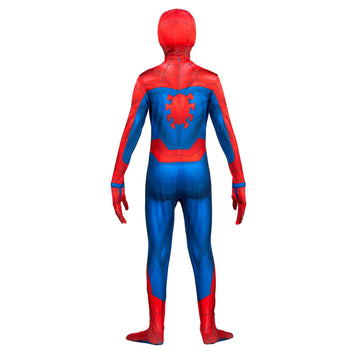 Marvel Spider-Man Official Youth Deluxe Zentai Costume - Stretch Spandex With Hidden Zippers And Wrist Slits (M) Multi