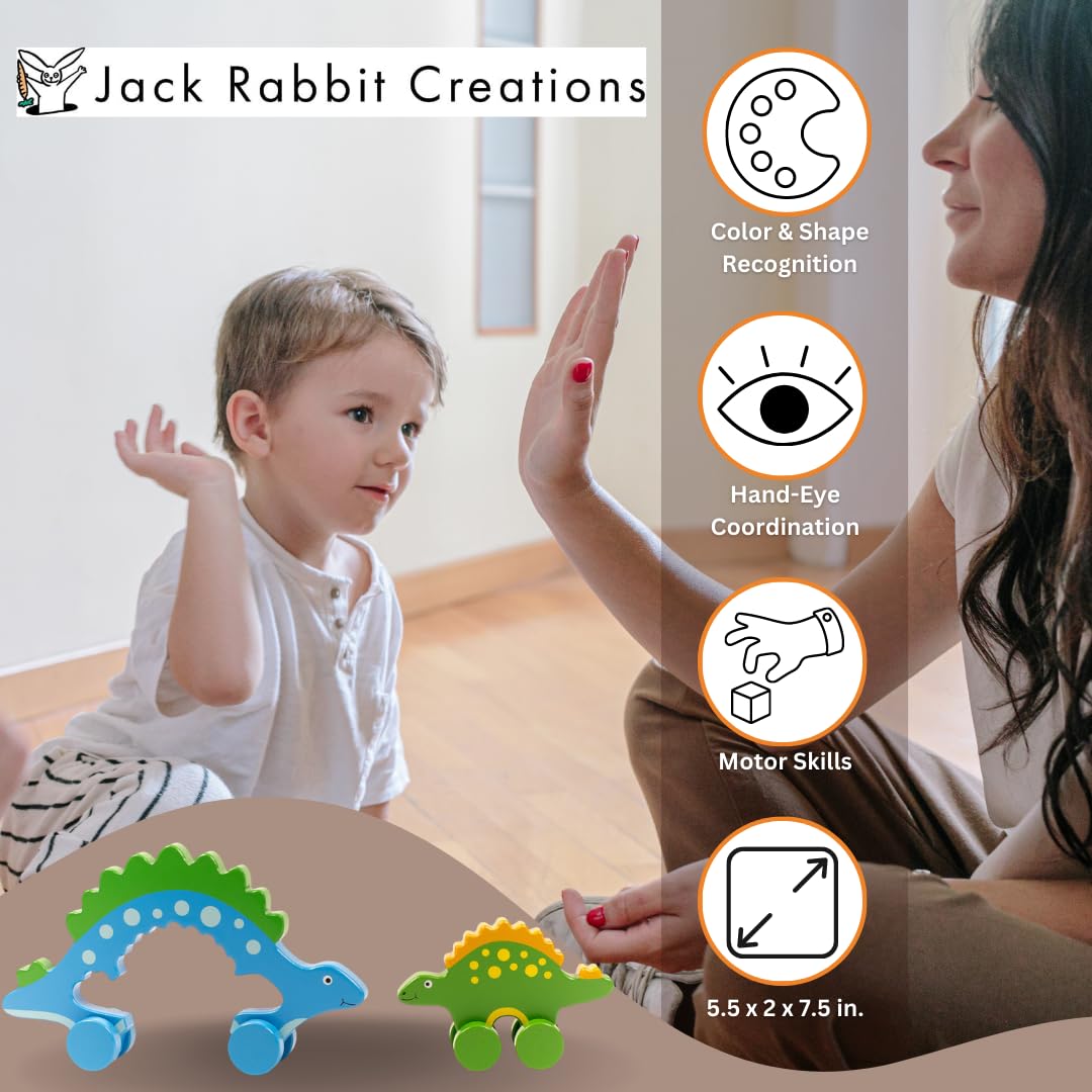 Jack Rabbit Creations Stegosaurus Mommy & Baby Push, Toy