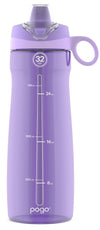Pogo Plastic Water Bottle With Soft Straw Lid And Carry Handle, Bpa Free, Dishwasher Safe, 18Oz, Lilac