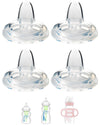 Sippy Nipple for Dr. Browns Wide-Neck Baby Bottles & Sippy Spout Bottles, Soft 100% Silicone Baby Bottle Sippy Straw Nipple, Va