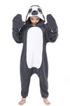 Canasour Kids Sloth Onesie Halloween Cosplay Costume Girls Animal Unisex Outfuit One Piece Hooded Soft Pajamas Grey Party 6-8 Ye