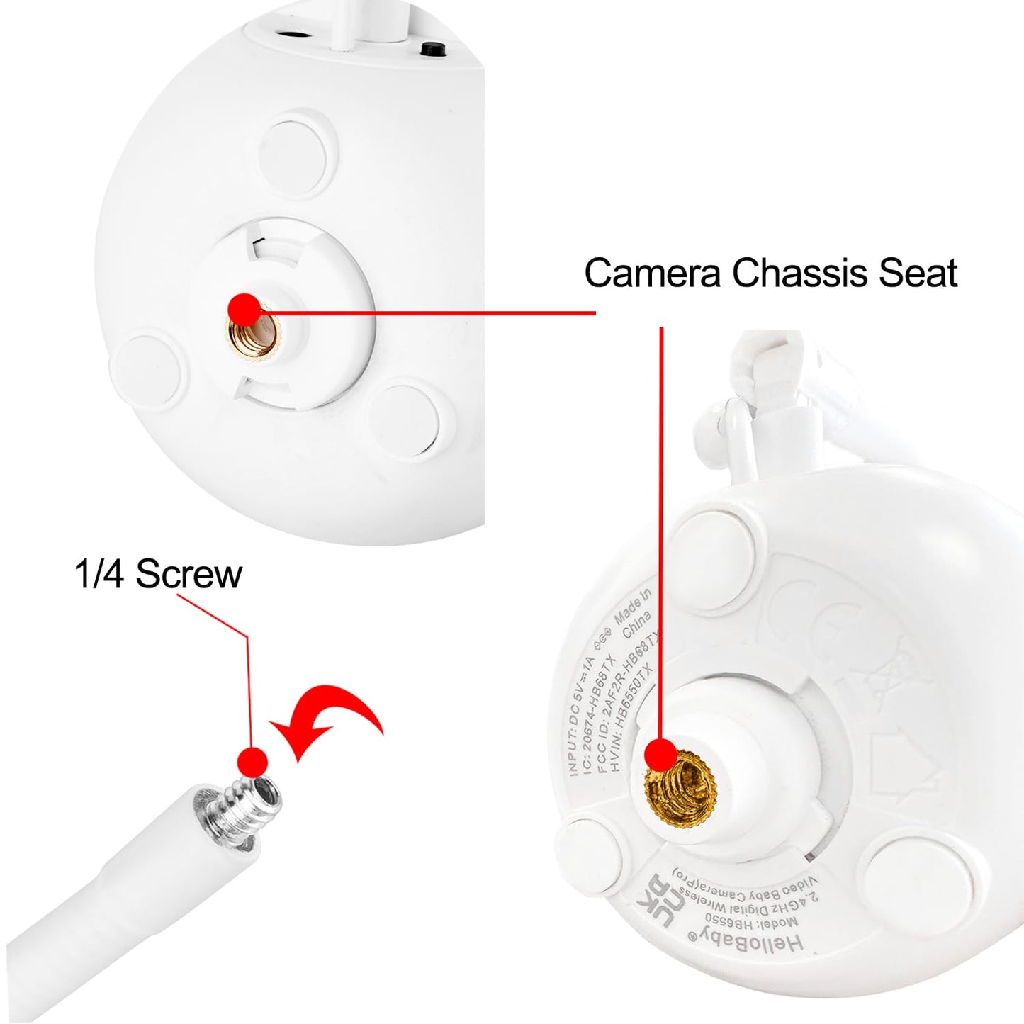 Flexible Baby Monitor Mount Compatible With Hellobaby Hb65/Hb6550/Hb6558/Hb66/Hb248,Anmeate Sm935E/Sm650 Baby Monitor,Baby Camer