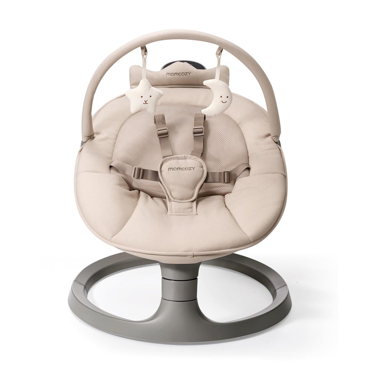 Momcozy 2-in-1 Electric Baby Swing, Dual-Arm Support System & Parent-Inspired Motions, Convertible to Toddler Seat up to 66 lbs,