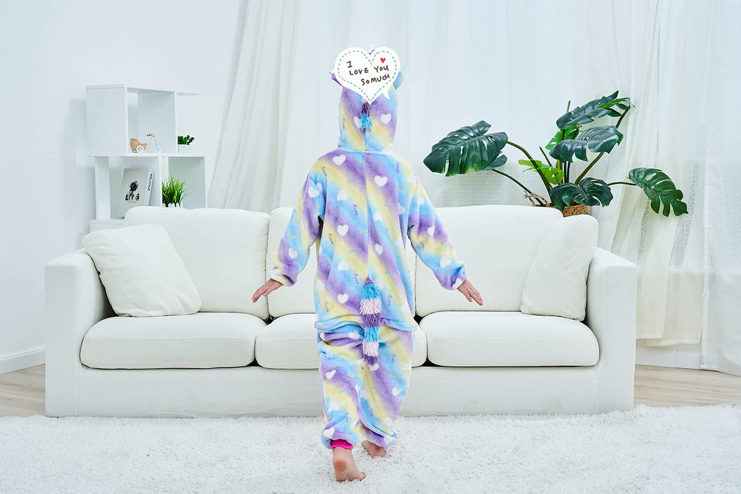 Riverchan Kids Unicorn Onesie Animal Pajamas Halloween Cosplay Costume Sleepwear Gift For Girls And Boys (6-8 Years, Colourful C