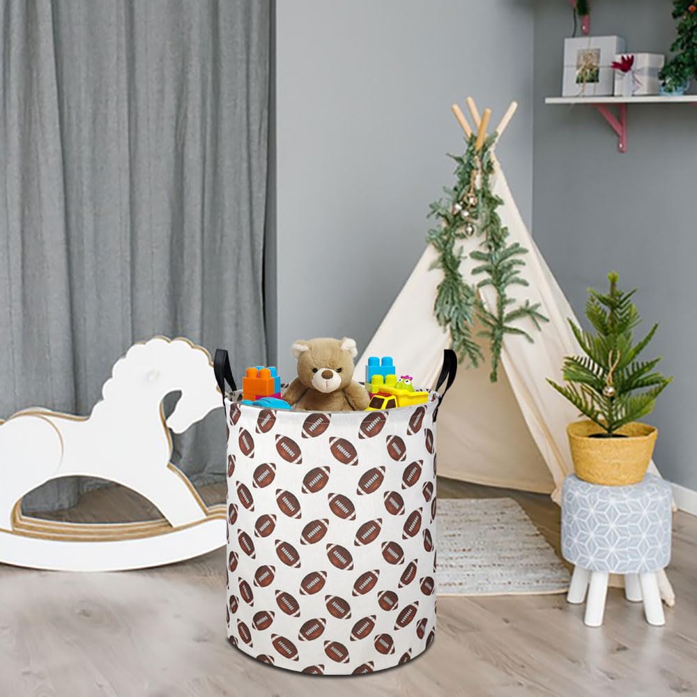 Hkec 19.7' Football Laundry Basket,Kids Dirty Clothes Laundry Hamper,Waterproof Toys Storage Bin For Boys,Room Decor, Gift Bask