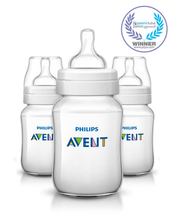 Philips Avent Anti-Colic Baby Bottles Clear, 9Oz 3 Piece