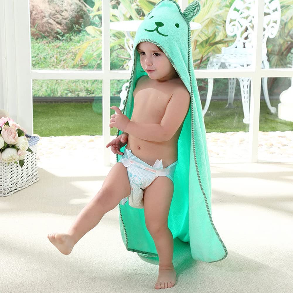 Baby Hooded Toddler Towel with Bear Ear- Soft and Thick 100% Cotton Bath Set for Kids Girls Boys Infant and Toddler, Good Choice