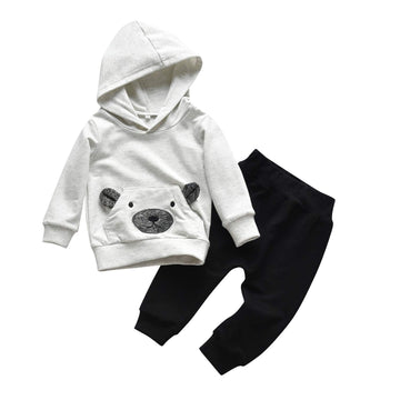 Toddler Infant Baby Boy Clothes Little Bear Long Sleeve Hoodie Tops Sweatsuit Pants Outfit Set (4-5T)